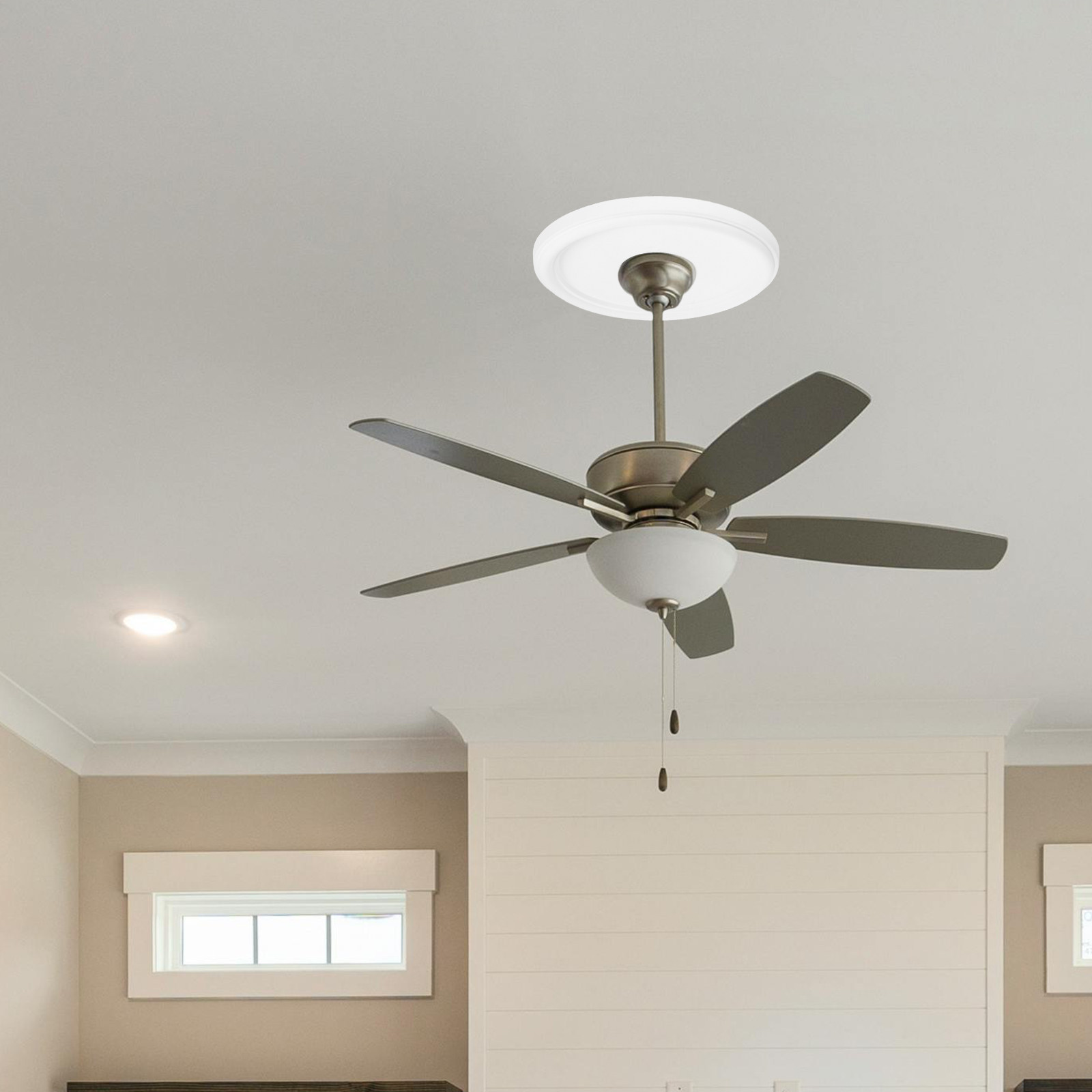 Decor Lighting Ceiling Fans - White Decorative Ceiling Medallion Round Light