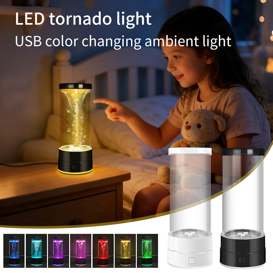 Colour Changing Bulb - Creative LED Tornado Night Light USB