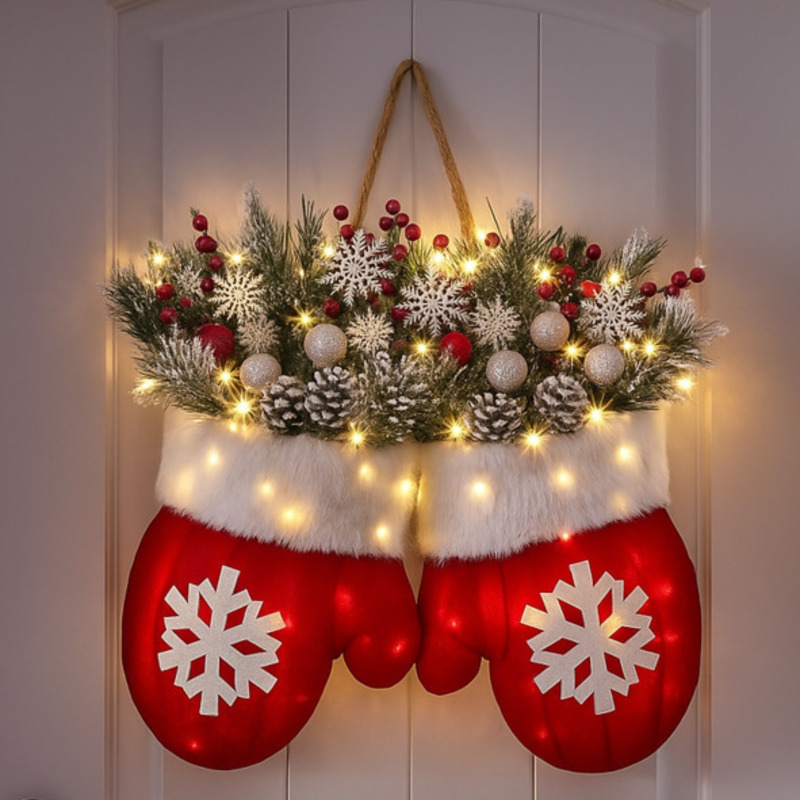 Christmas Lighted Wreath Mitte - Outdoor Lighting Wedding Decor recension och pris