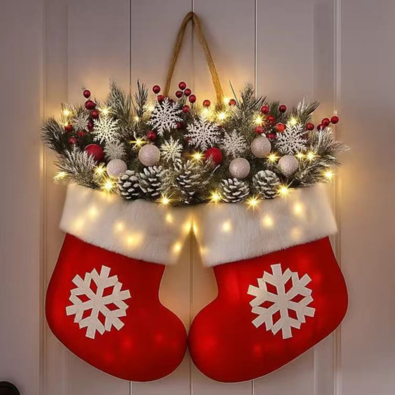 Christmas Lighted Wreath Mitte - Outdoor Lighting Wedding Decor recension och pris