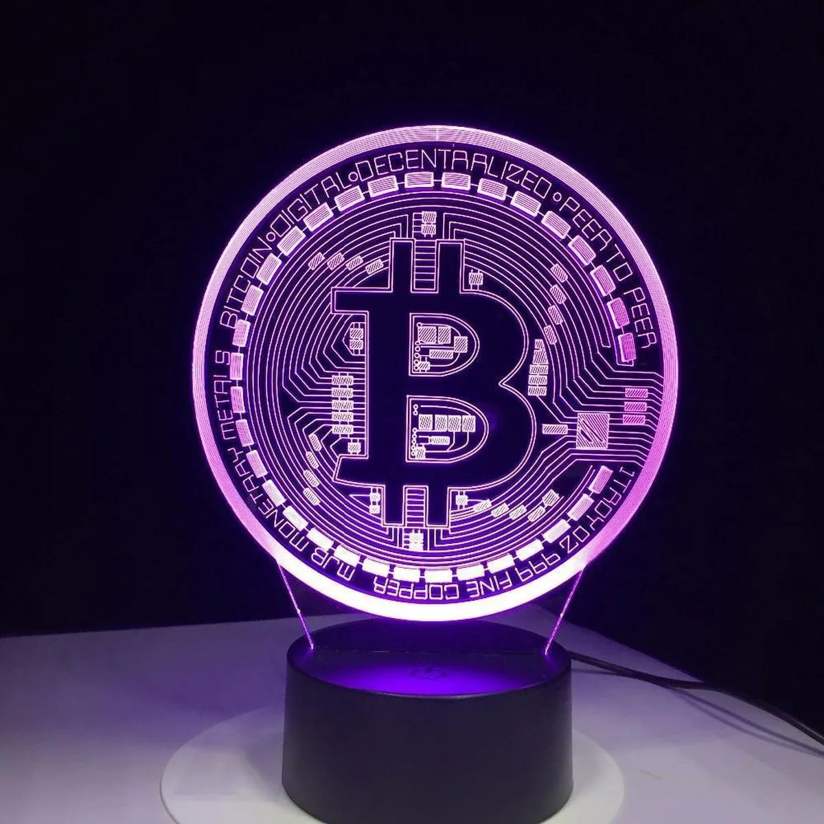 Bitcoin Coin Art Acrylic Led N - Colour Changing Bulb recension och pris