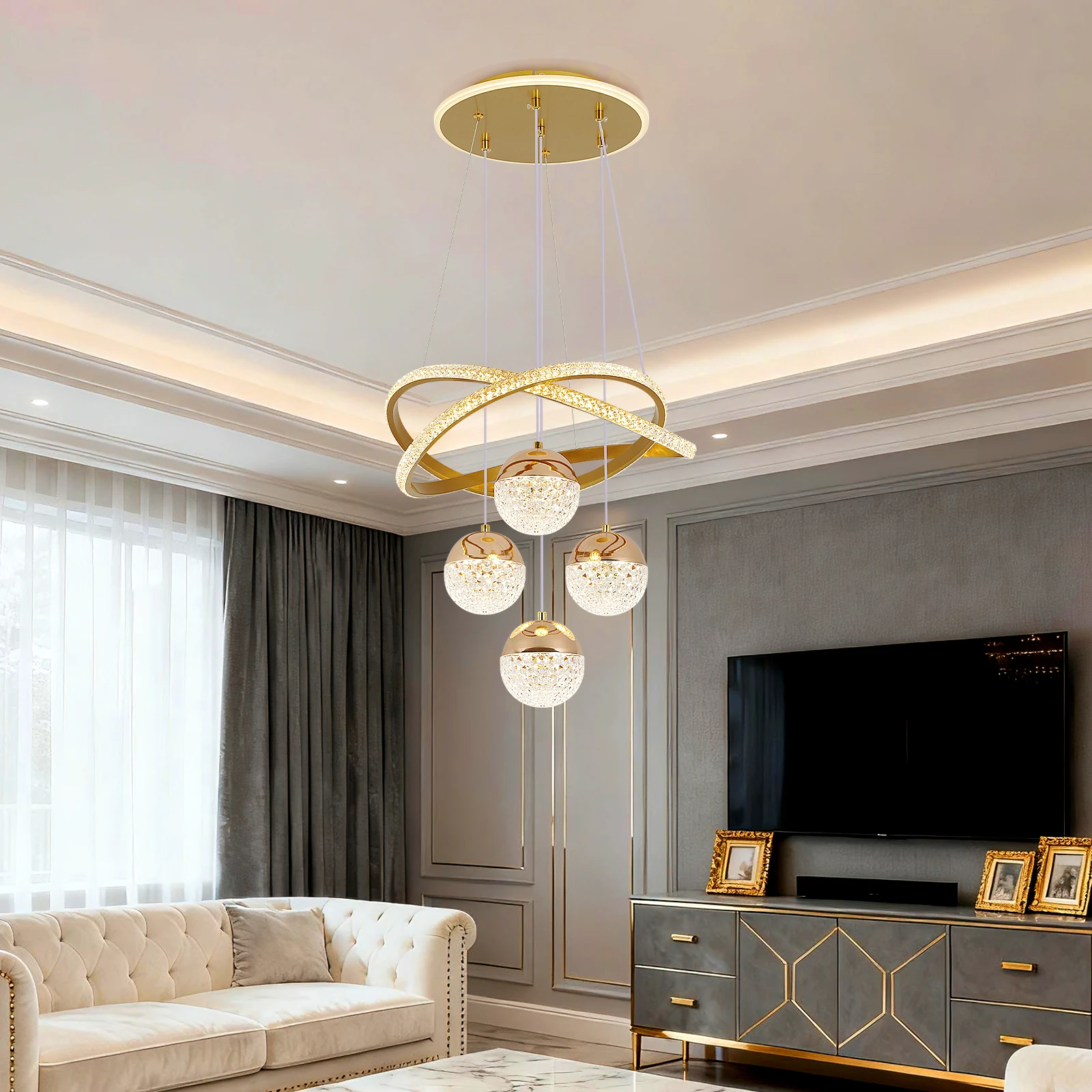 Modern LED Chandelier Lighting - Colour Changing Bulb recension och pris