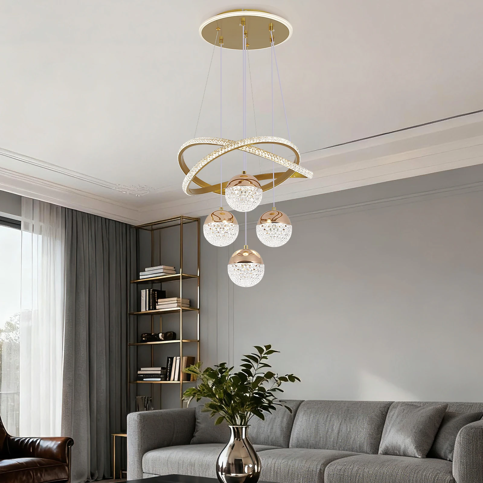 Modern LED Chandelier Lighting - Colour Changing Bulb recension och pris