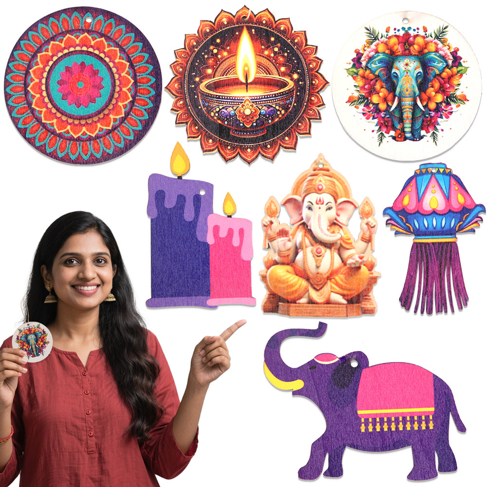 Diwali Themed Decor - Wooden C - Lighting Decoration For Diwali recension och pris