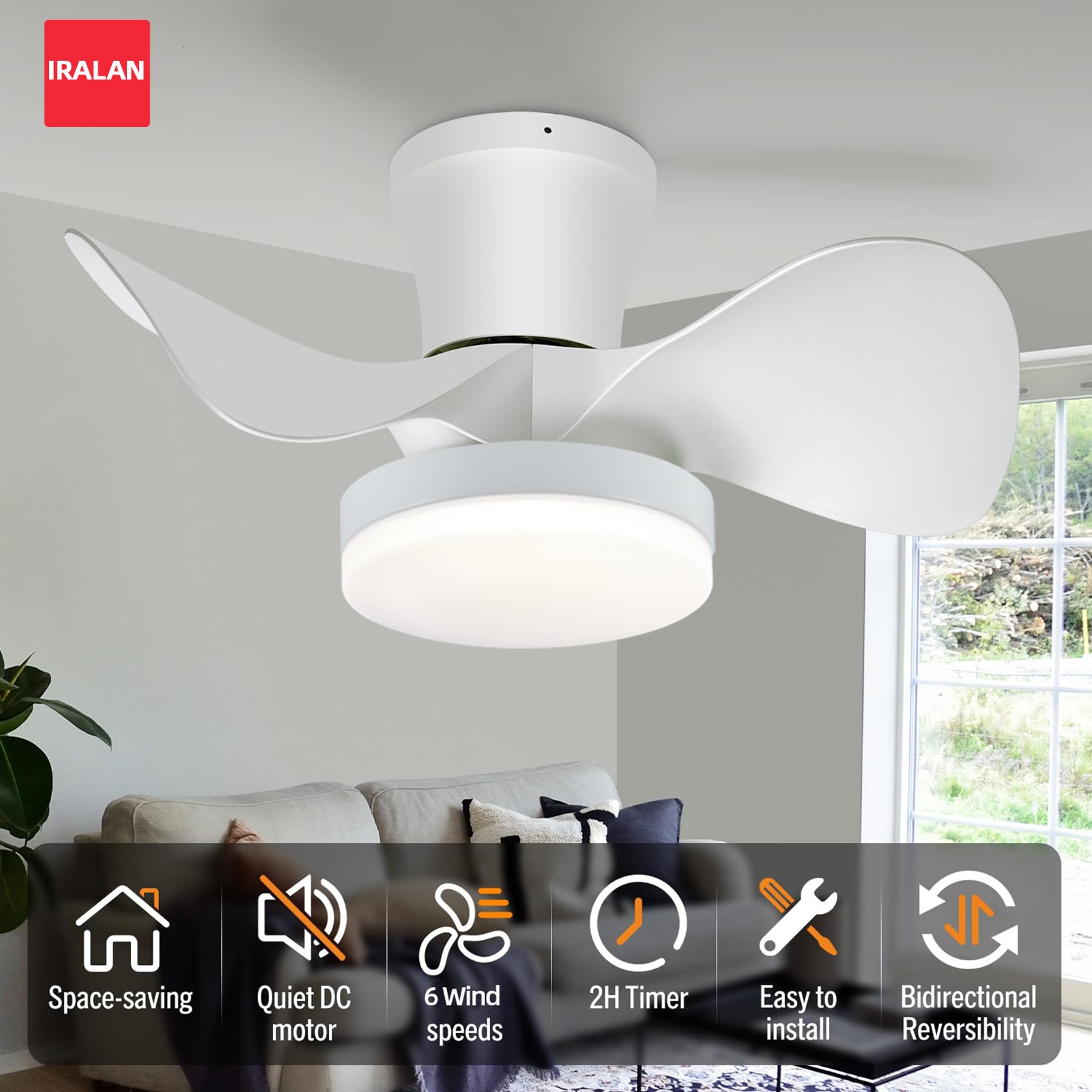 22 Inch Modern Ceiling Fan wit - Decor Lighting Ceiling Fans recension och pris