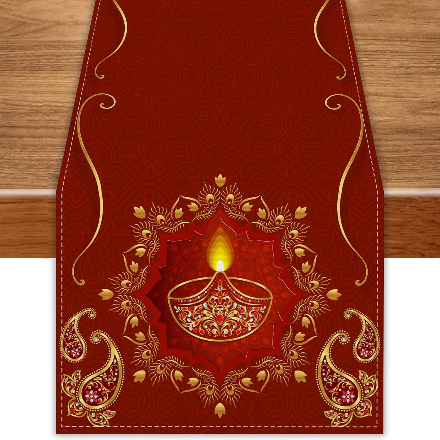 Happy Diwali Linen Table Runne - Lighting Decoration For Diwali recension och pris