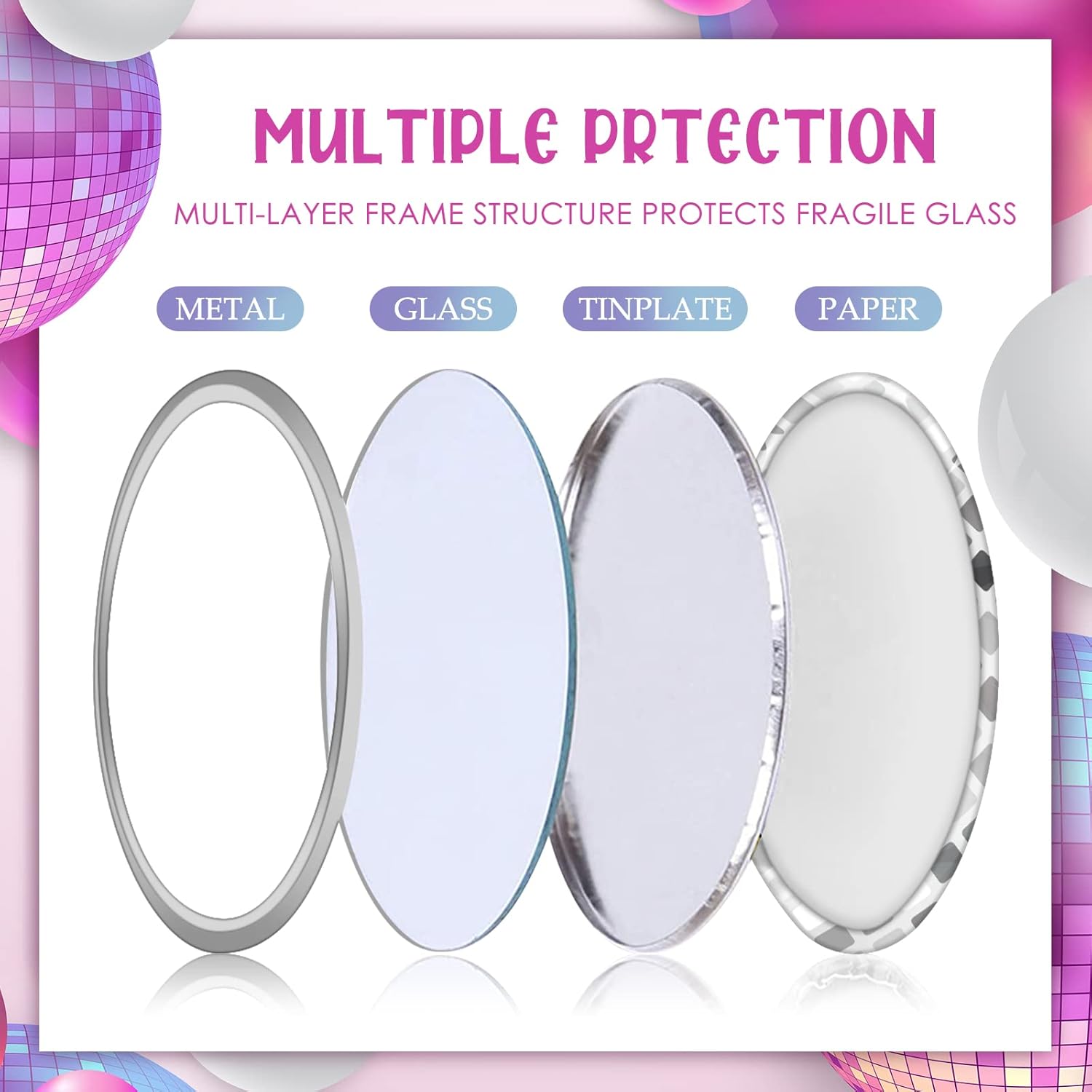 Disco Ball Compact Mirror Vint - Disco Ball Mirror recension och pris