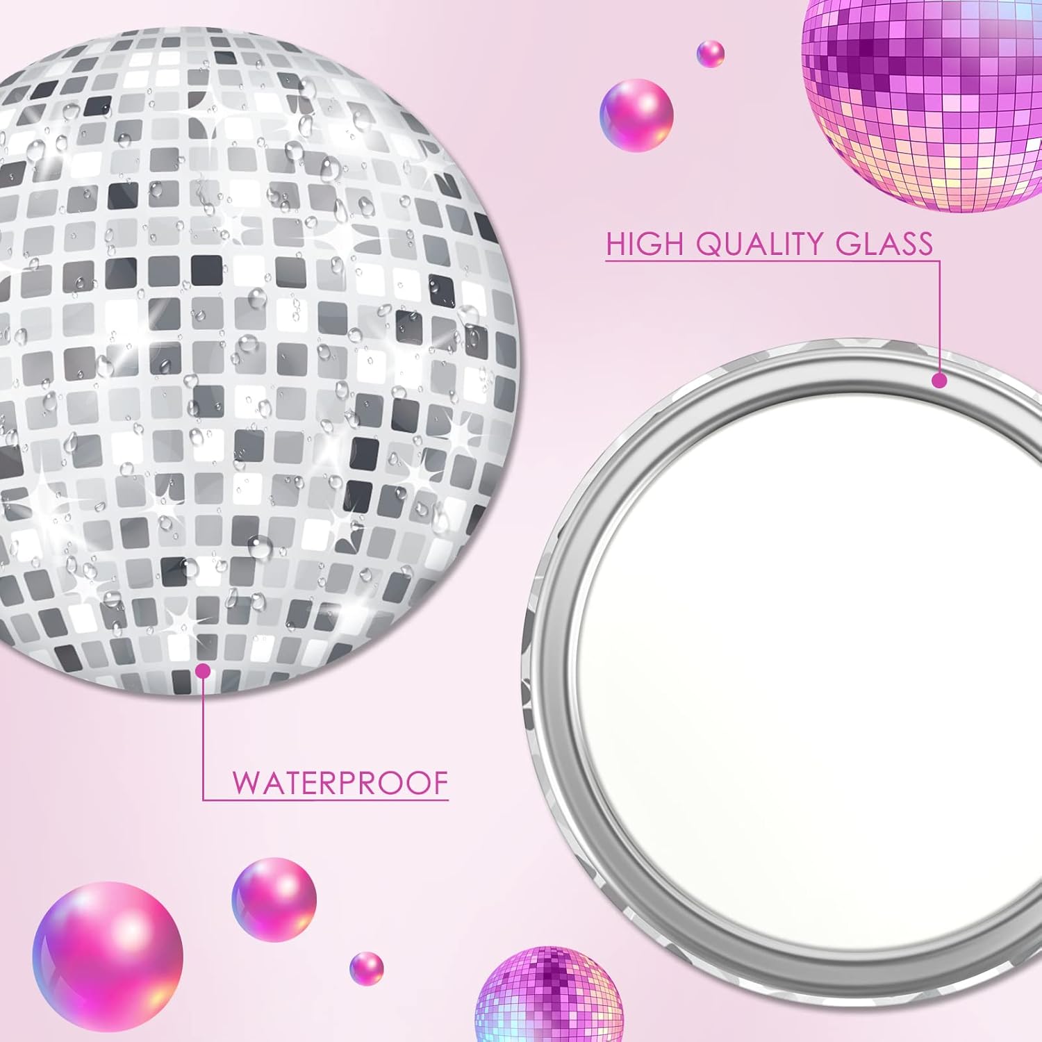 Disco Ball Compact Mirror Vint - Disco Ball Mirror recension och pris