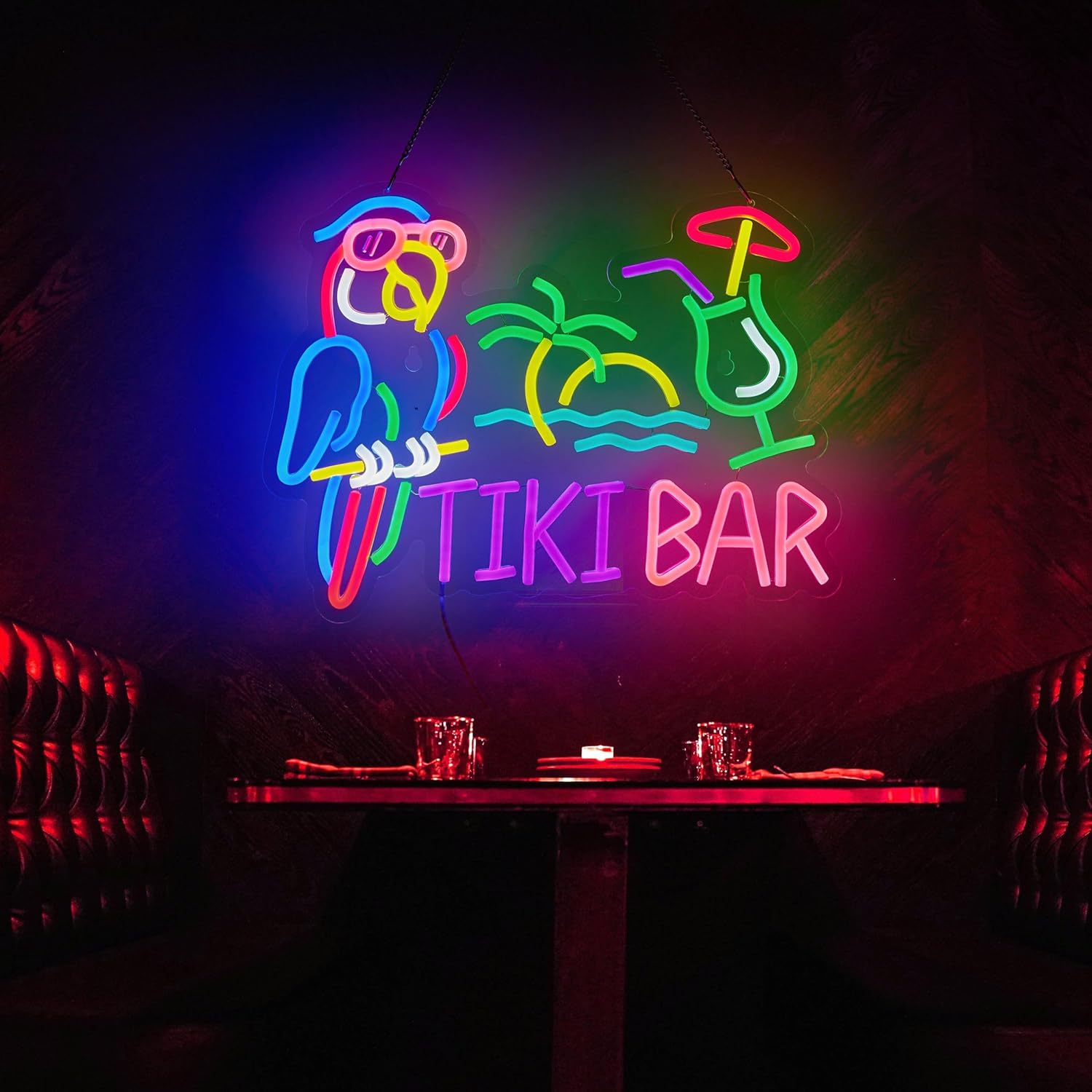 Tiki Bar Parrot Palm Tree Neon - Lighting Tree Decor recension och pris