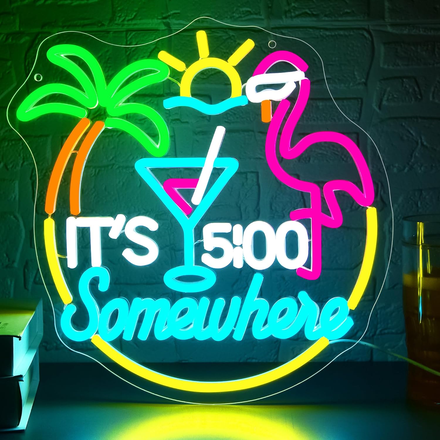 Tiki Bar Parrot Palm Tree Neon - Lighting Tree Decor recension och pris