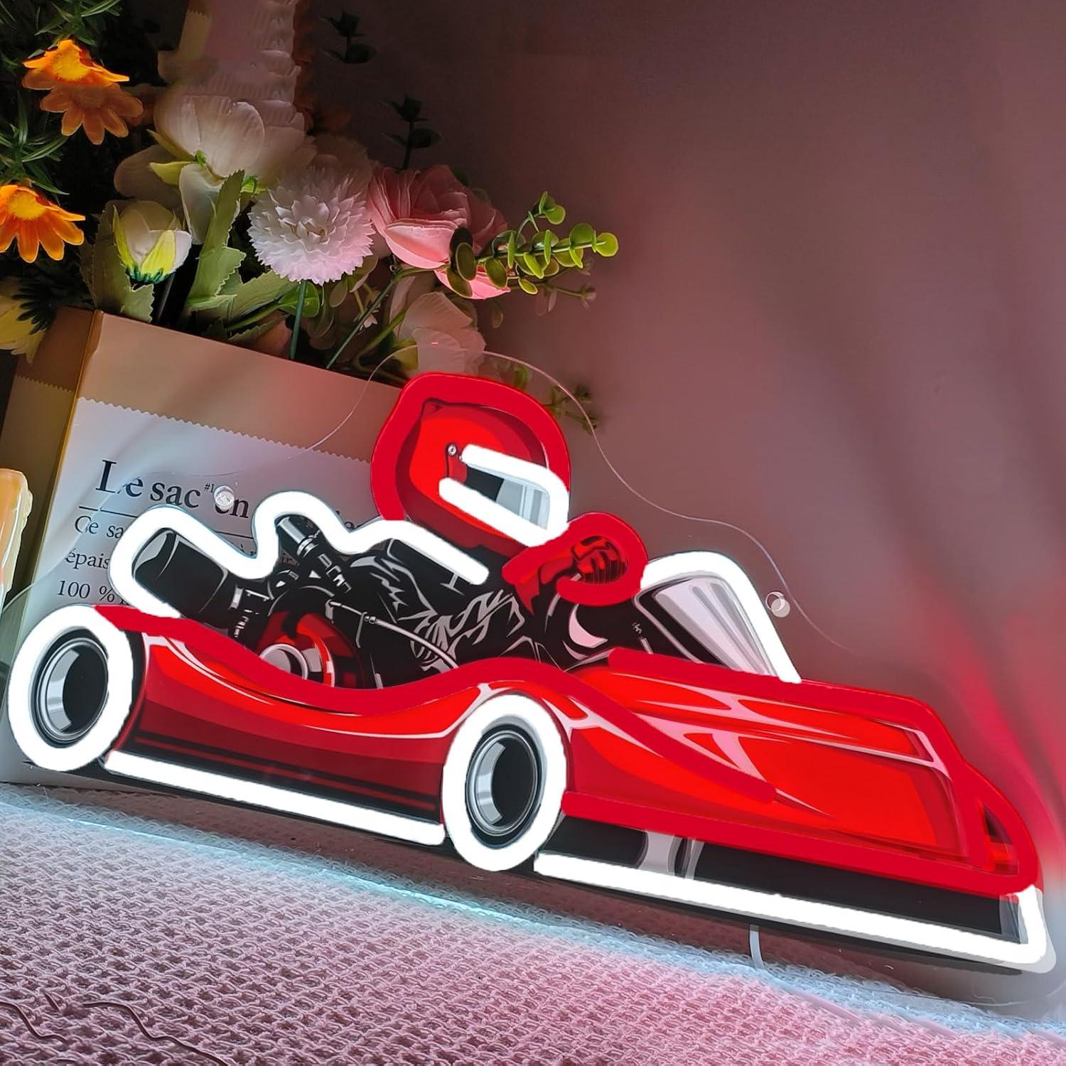 Go Kart Racer Neon Sign USB Di - Decor Kart Lighting recension och pris