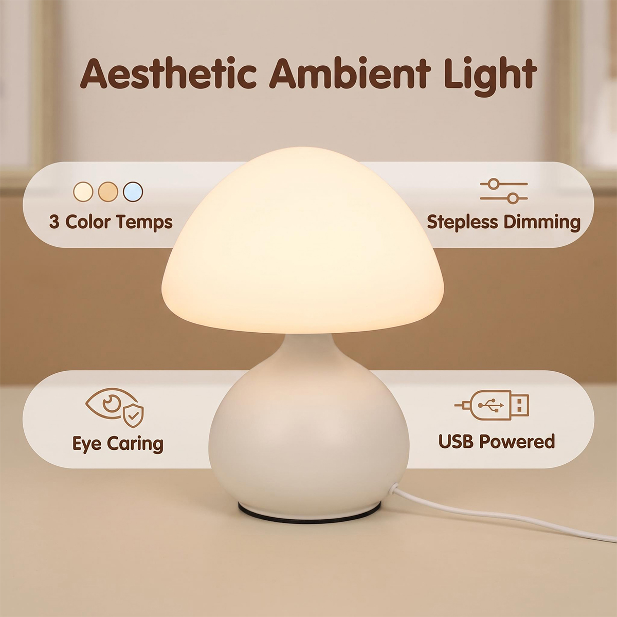 Mini Mushroom Bedside Lamp Tou - Mushroom Table Lamp recension och pris