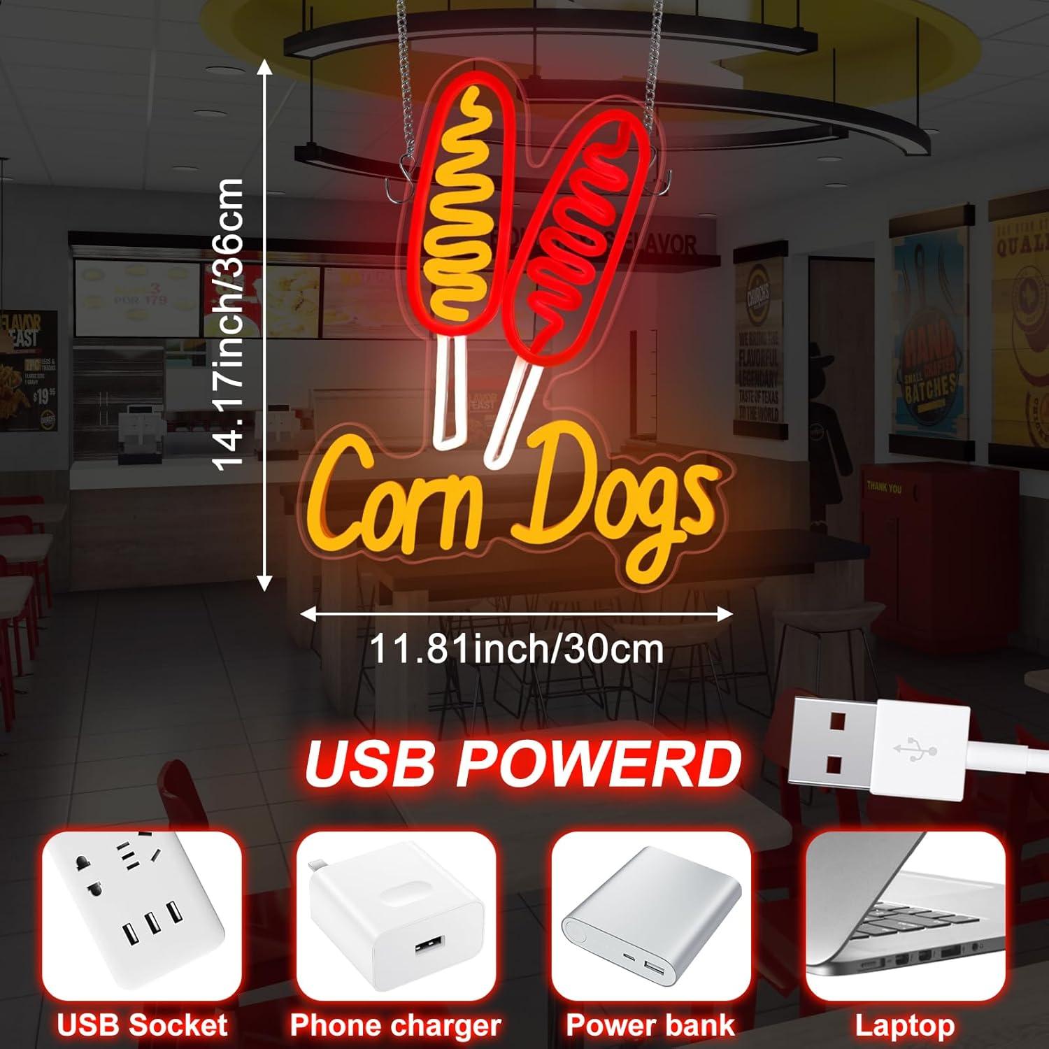 Corn Dog Neon Sign Snack USB D - Lighting Decor For Wedding recension och pris